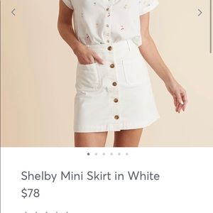 Marine Layer White Button Down Mini Skirt
